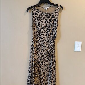 Diane Von Furstenberg Black and Tan Asymmetrical Dress